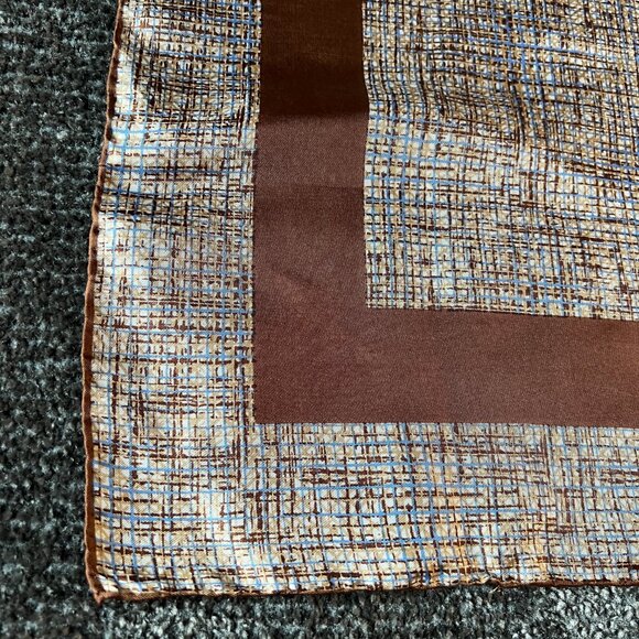 Vintage Christian Dior Silk Scarf Handkerchief - Square 18x18 inches Brown - Picture 2 of 15